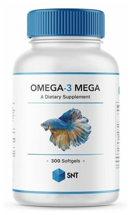 Omega 3 MEGA + vitamin E Омега 3 с витамином Е 300 капсул SNT (Swiss Nutrition)