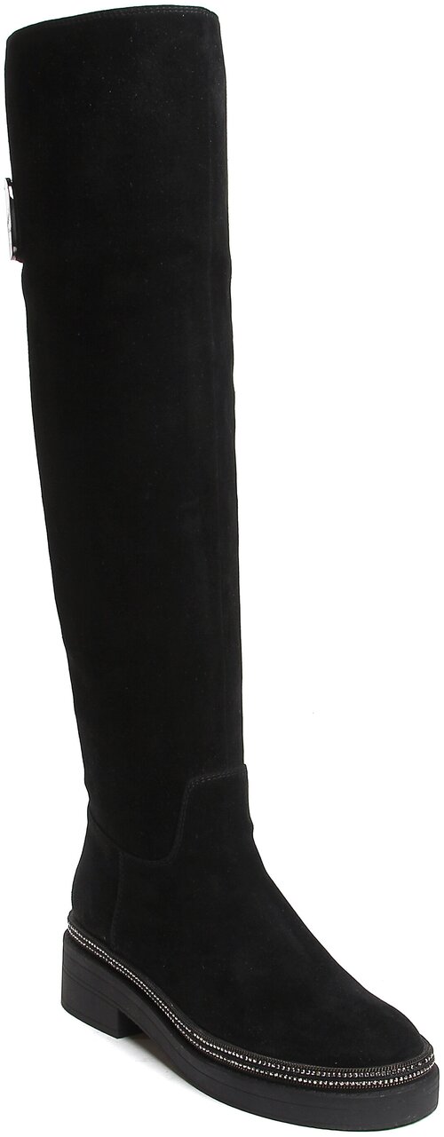 Сапоги ботфорты Milana, зимние, натуральная кожа, полнота F, размер 35, черный