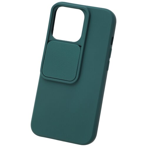Панель пластиковая Unbroke для iPhone 13 Pro, Soft case with camera slider, зеленая