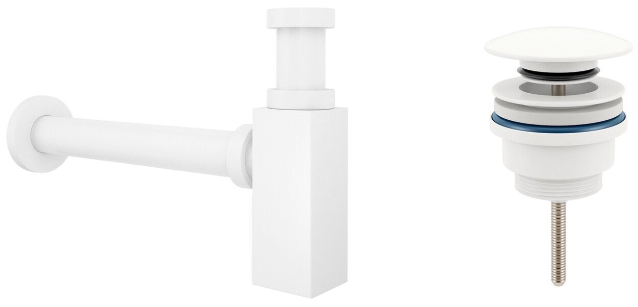 Накладная раковина в ванную Lavinia Boho Bathroom Sink 21520673 в комплекте 3 в 1: умывальник белый, донный клапан и сифон в цвете матовый белый - фотография № 3