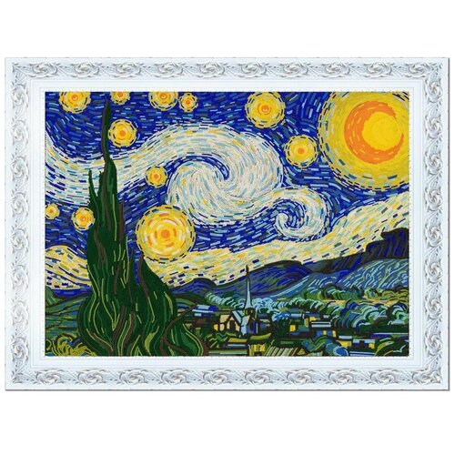 Звездная ночь (Ван Гог) (Рис. на сатене 45х60) 45х60 Конек 8499)