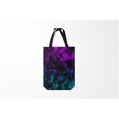 фото Сумка-шоппер / 31х42 см / неоновые принты / разные neon smokes stripes волны burnettie