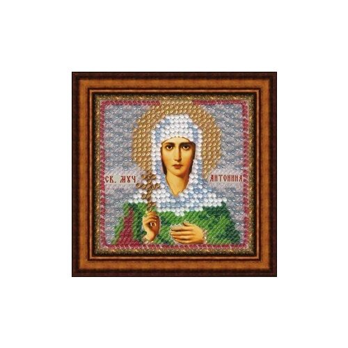 Набор для вышивания вышивальная мозаика арт. 074ПМИ Св. Муч. Антонина 6,5х6,5см