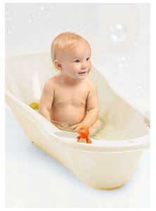Пластишка Ванна детская с клапаном для слива воды 100 см, цвет бежевый