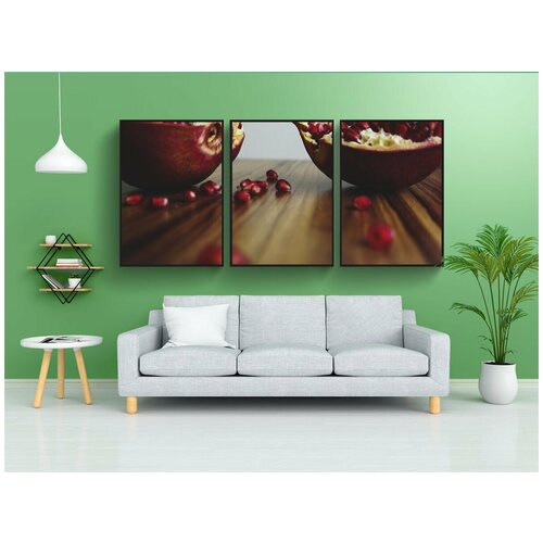 фото Набор модулных постеров для интерьера "еда, фрукты, гранат" 60x90 см. в тубусе, без рамки lotsprints