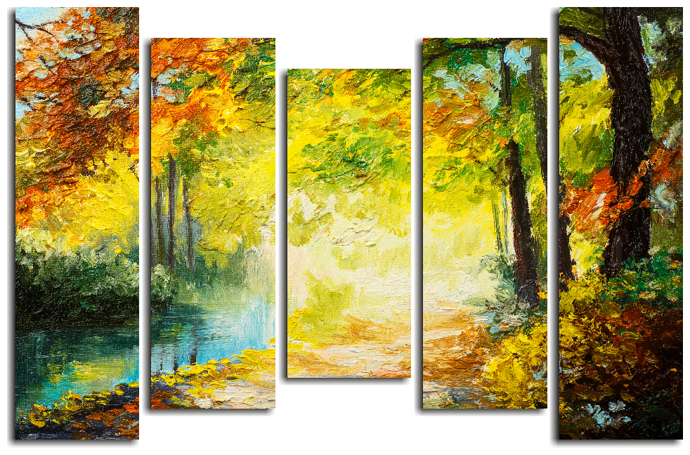 Модульная картина Осенний лес, Картина, 108х70 см