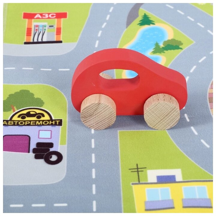 Десятое королевство TD03702 Игрушка для детей "Автодорога" (1 машинка, коврик 71х54 см) - фото №2