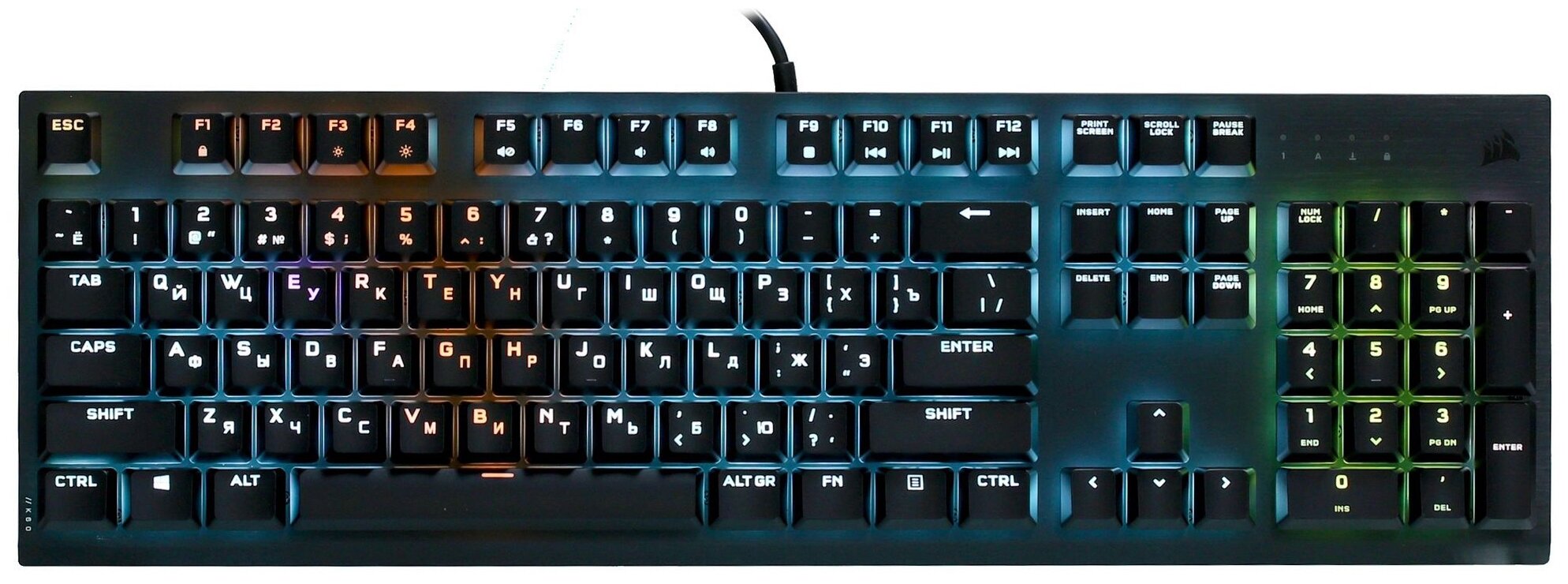 Клавиатура Corsair K60 Rgb Pro, USB, черный [ch-910d019-ru]