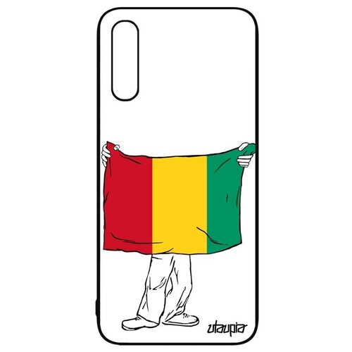 фото Красивый чехол для телефона // galaxy a50 // "флаг гвинеи с руками" дизайн стиль, utaupia, белый