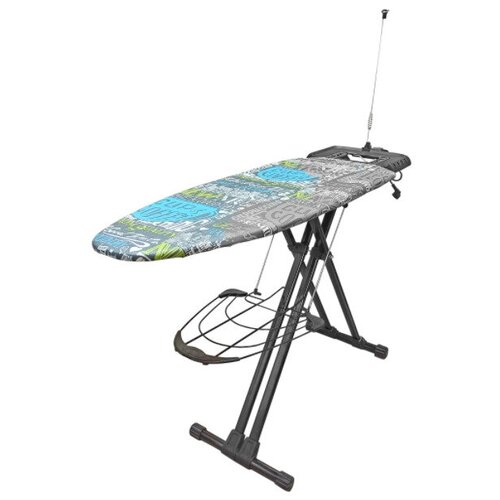 Гладильная доска 1235х46 для глажки одежды ткани и других вещей в доме квартире комнате материал алюминий с подставкой под утюг с полкой для б 14515₽