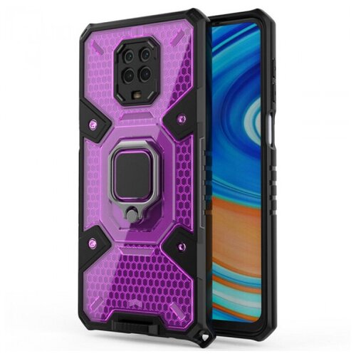 Honeycomb Armor Противоударный чехол с защитой камеры и кольцом для Xiaomi Redmi Note 9 Pro (Max) / 9S armor phone case for xiaomi redmi 10x note 9 9s 9 pro max cover tpu pc protective bumper for xiaomi redmi 10x pro note 9 case