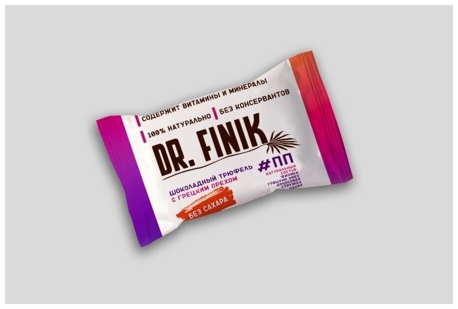 Правильные батончики финиковые Трюфель с грецким орехом Dr. Finik 300 г без сахара