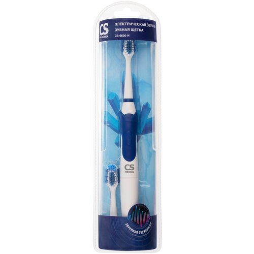 Звуковая зубная щетка CS Medica CS-9630-H, синяя электрическая звуковая зубная щетка cs medica cs 9630 h синяя