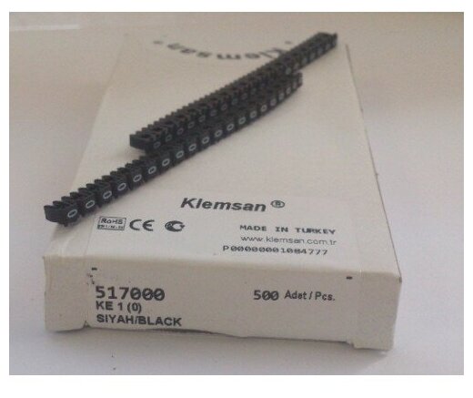 Маркировка кабеля KE1(07515мм кв) "0" KLEMSAN 517009 (500 )