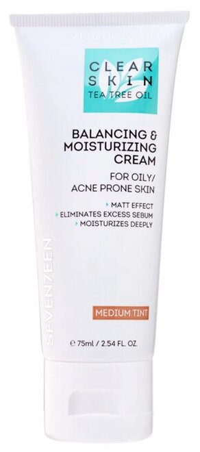 SEVEN7EEN Крем с тонирующим эффектом Clear Skin Balancing & Moisturizing Tinted Cream, 75 мл, оттенок: Medium Tint, 1 шт.