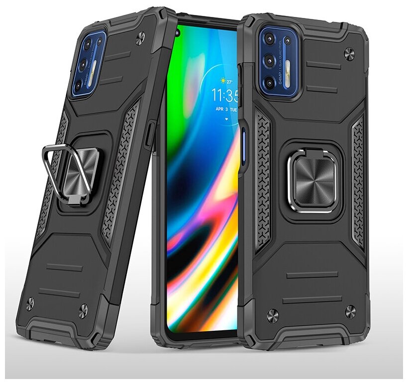 Противоударный чехол Legion Case для Moto G9 Plus черный