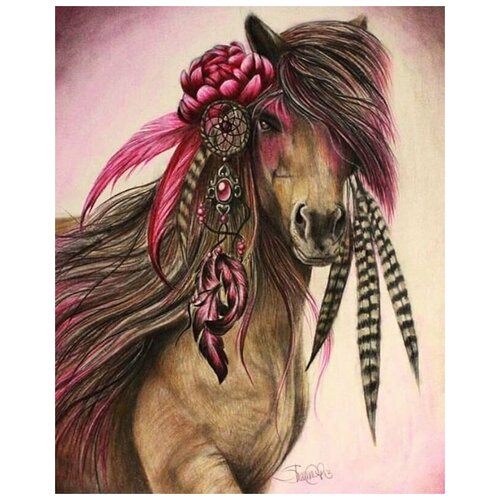 Картина по номерам Colibri Лошадь-индеец 40х50см картина по номерам две картинки colibri девушка и белая лошадь