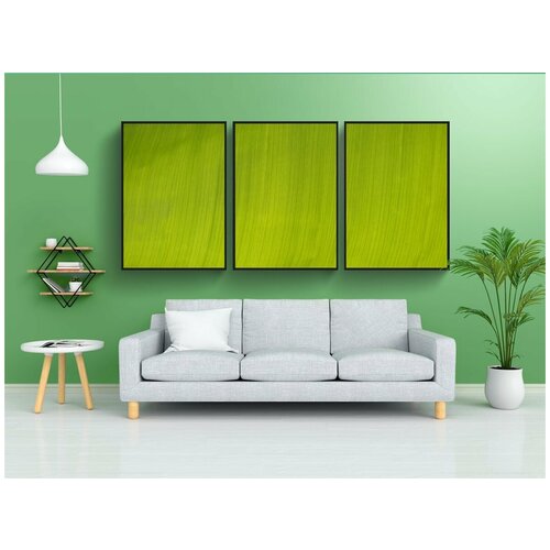 фото Набор модулных постеров для интерьера "банановый лист, лист, зеленый" 60x90 см. в тубусе, без рамки lotsprints