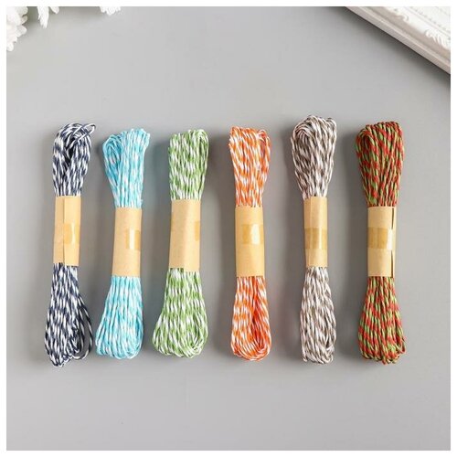 фото Тесьма декоративная бумага"полоски" намотка 10 метров набор 12 шт микс 21х14х2 см 5110550 .