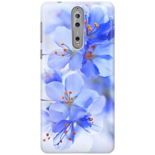 фото Силиконовый чехол на nokia 8 / нокиа 8 с принтом "лазурные орхидеи" gosso