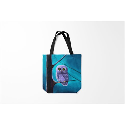 фото Сумка-шоппер / 40х40 см / птицы / совы совенок burnettie