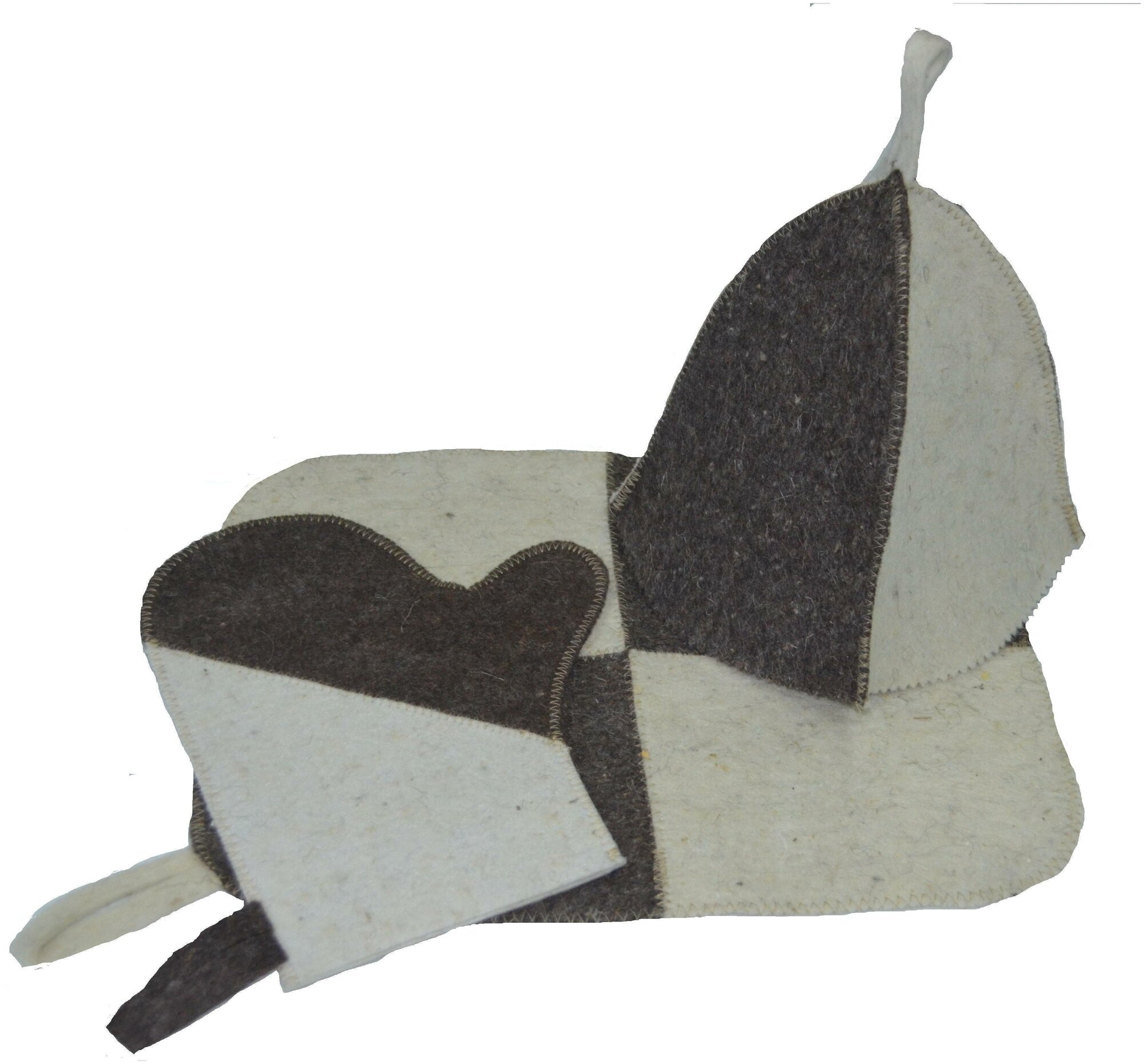 Набор для сауны двухцветный (Колпак рукавица коврик)