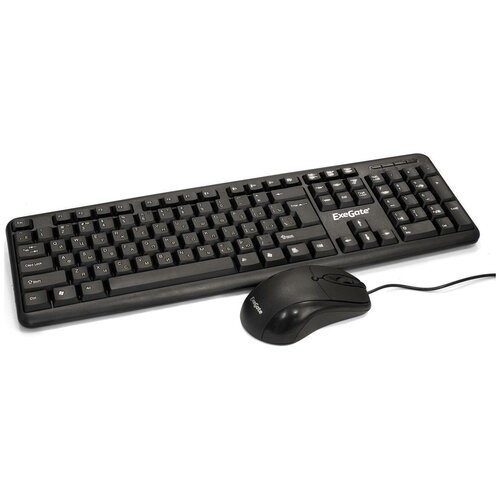 EXEGATE EX286204RUS Комплект Professional Standard Combo MK120 клавиатура влагозащищенная 104кл.+ мышь оптическая 1000dpi,3 кнопки и колесо прокрутки; USB,длина кабелей 1,5м,черный,ColorBox