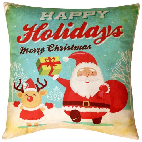 фото Matex подушка декоративная happy holidays сублимация 35х35 см велюр, пэ 100%