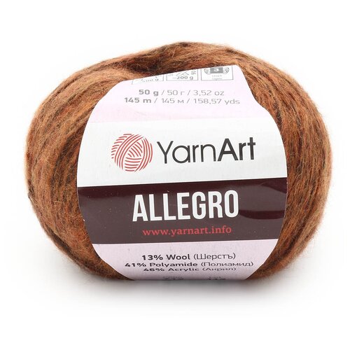 Пряжа для вязания YarnArt 'Allegro' 50гр 145м (13% шерсть, 41% полиамид, 46% акрил) (712 темно-оранжевый меланж), 10 мотков пряжа для вязания yarnart allegro 50гр 145м 13% шерстъ 41% полиамид 46% акрил 707 темно серый меланж 10 мотков