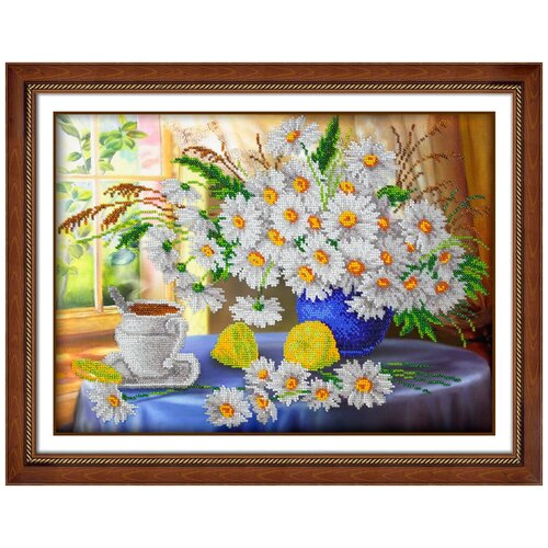 фото Набор для вышивания бисером паутинка арт.б-1260 утренний чай 38х28 см