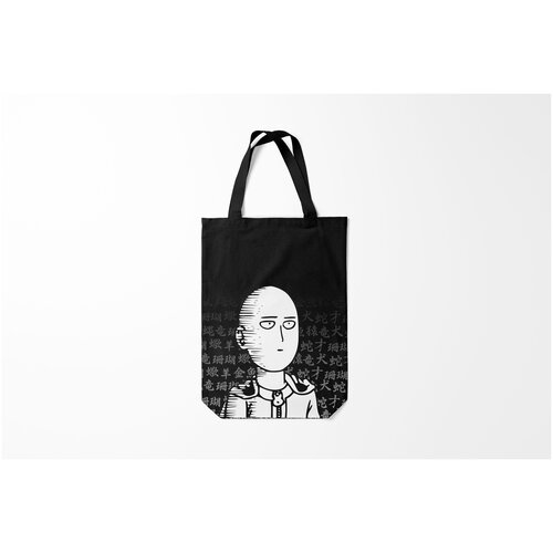 фото Сумка-шоппер / 31х42 см / аниме / one punch man сайтама паттерн иероглифы burnettie