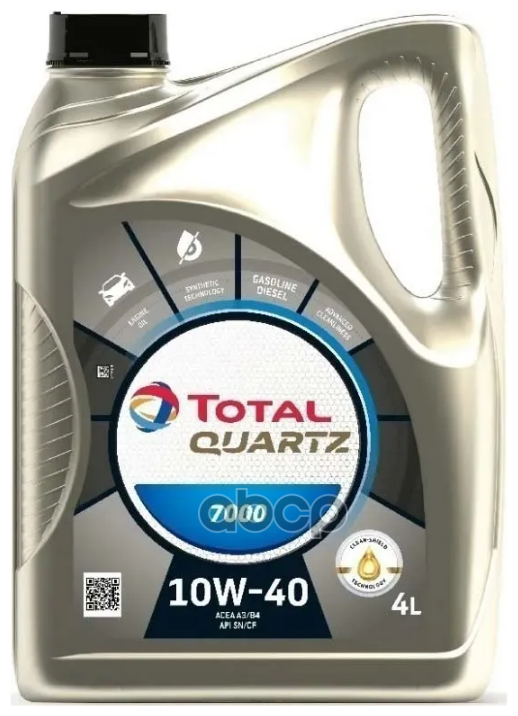 TotalEnergies Моторное Масло Quartz 7000 10W40 (Sn) 4L Аналог 201523 Допуски И Спецификации: Acea A3; B4; Api Sl; Cf; Psa B71 2.