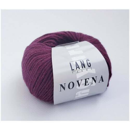 Пряжа Novena Lang Yarns( Новена), цвет 00064 бордовый, 25 гр/110 м, 50%шерсть, 30%альпака, 20%полиамид, 1 моток
