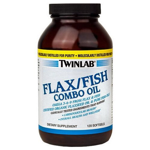 TWINLAB Жирные кислоты Flax/Fish Combo Oil 120капс.