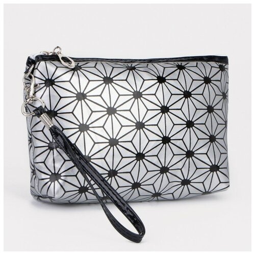 Косметичка на молнии, цвет серебристый , 1 шт.