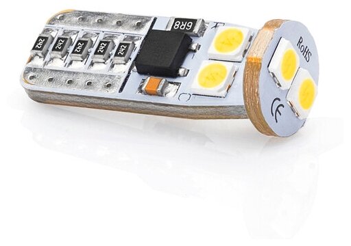 LED лампа с обманкой и стабилизатором ElectroKot Atomic 6 SMD3030 T10 W5W 5000K 2 шт