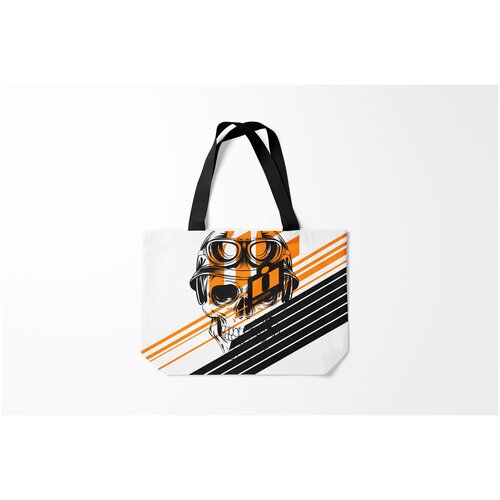 фото Сумка-шоппер / 46х35 см / популярные иллюстрации / черепа череп icon оранжевый burnettie