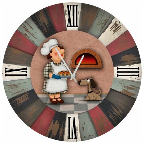 фото Svs настенные часы svs 3502685 повар у печи