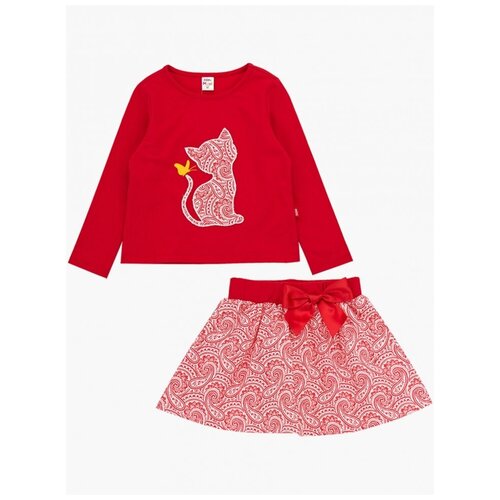 Комплект одежды для девочек Mini Maxi, модель 3855/3856, цвет красный, размер 104