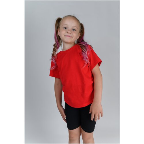 фото Красная детская футболка (весёлый зайчик/слонёнок) peppikids 110 размер