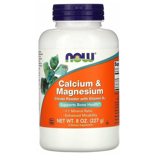 Calcium/Magnesium Citrate Powder (Кальций и магний) 227 грамм (Now Foods)