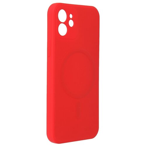 фото Чехол df для apple iphone 12 c микрофиброй silicone red imagnetcase-02