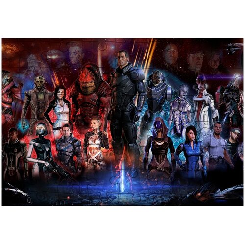 Пазл Картонный 38x26 см, размер А3, 300 деталей, модель MassEffect-27