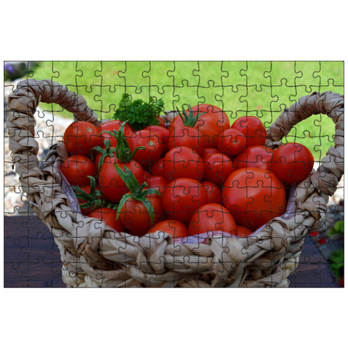 фото Магнитный пазл 27x18см."помидоры, корзина, корзина с помидорами" на холодильник lotsprints