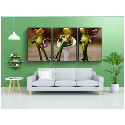 фото Набор модулных постеров для интерьера "партия, праздновать, напиток" 60x90 см. в тубусе, без рамки lotsprints