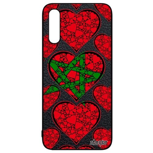 фото Красивый чехол для смартфона // galaxy a50 // "флаг марокко с сердцем" стиль любовь, utaupia, цветной