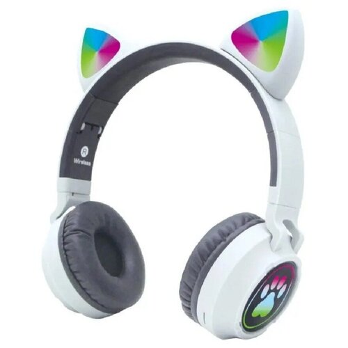 Беспроводные bluetooth наушники Cat Ear Headphones со светящимися ушками белый 119900₽