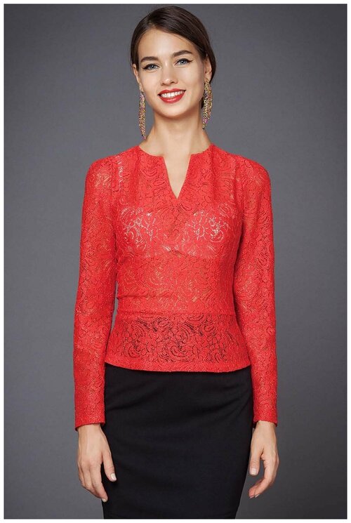 Блуза  Арт-Деко, размер 42, красный