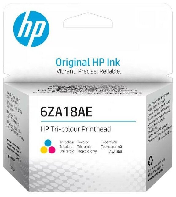 Печатающая головка HP 6ZA18AE трехцветная для HP InkTank 100/300/400 SmartTank 300/400/500/600 SmartTankPlus 550/570/650