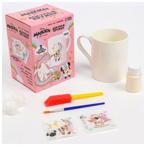 Набор для творчества Кружка для декупажа сделай сам Минни Маус и единорог 444₽